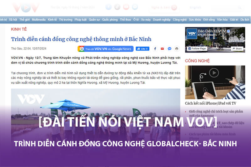 vov- Trình diễn cánh đồng công nghệ thông minh ở Bắc Ninh