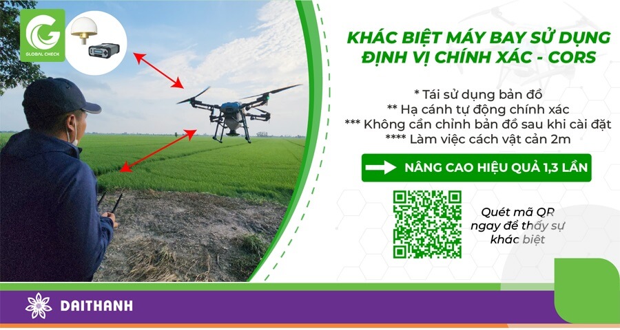 Máy bay nông nghiệp kết hợp Cors đem lại sự khác biệt lớn