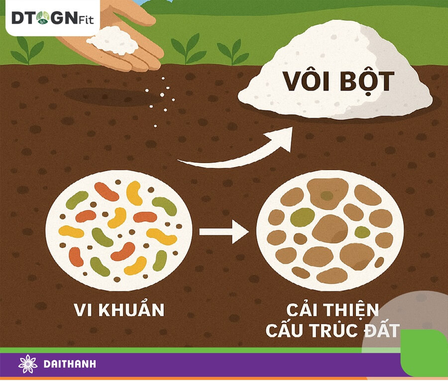 Rắc vôi bột là một phương pháp cải tạo đất với chi phí thấp