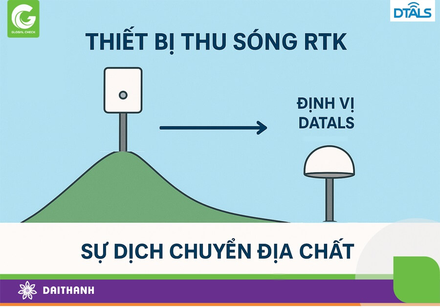Chỉ cần một thiết bị thu sóng RTK xử lý dữ liệu theo thời gian thực là ta có thể giám sát thiên tai một cách tự động