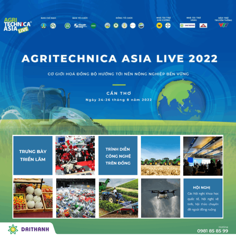 [THÔNG BÁO] Sự kiện AGRITECHNICA ASIA Live 2022 diễn ra ngày 24 – 26/8/2022 tại tp Cần Thơ