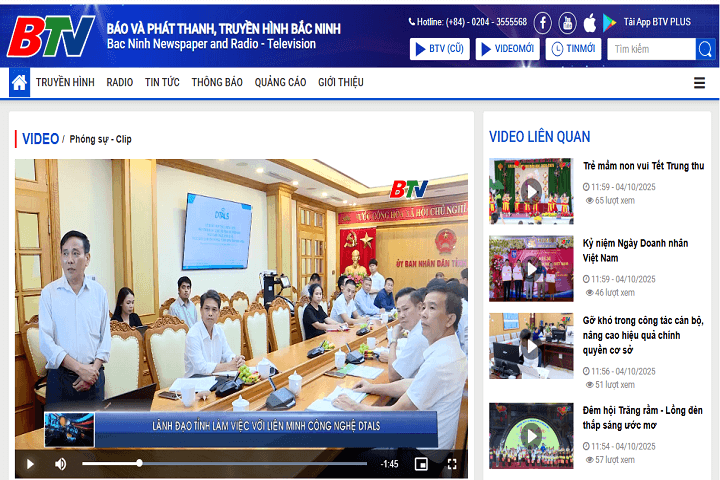 Truyền Hình Bắc Ninh- Lãnh đạo tỉnh làm việc với Liên minh công nghệ DTALS